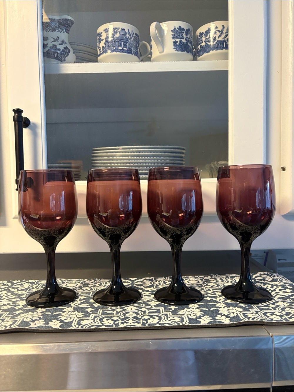 Libbey Deep Amethyst Wine Glasses - Set of 4